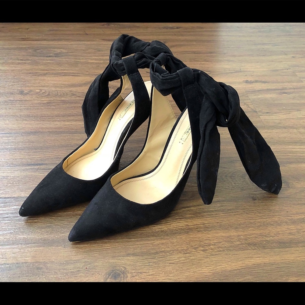 Zara Black sling back sandals with bow